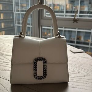 Marc Jacobs Mini Top-Handle Bag in Cream with Silver Hardware